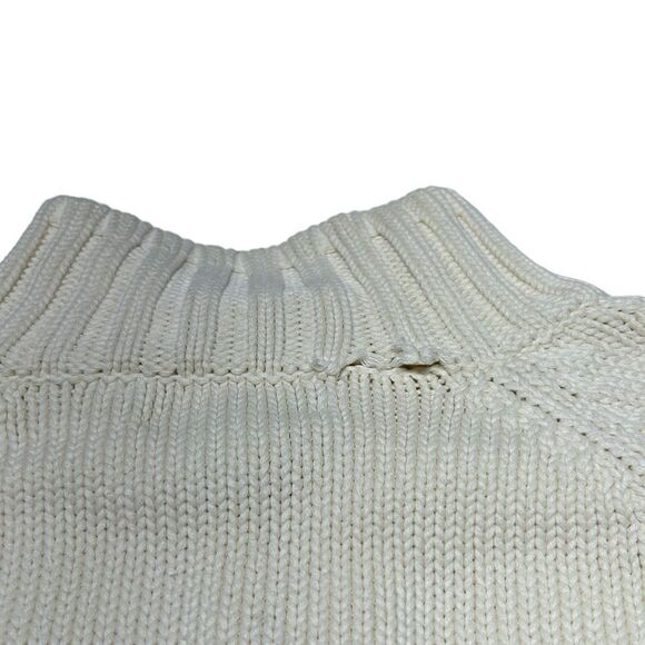 Land’s End White Knit Zip Up Sweater Cardigan Jumper Large - Picture 8 of 11